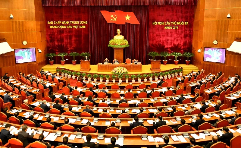 Toàn cảnh khai mạc hội nghị lần thứ 13 Ban Chấp hành Trung ương Đảng khóa XII.