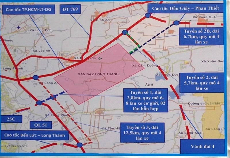 Bản đồ quy hoạch tổng thể sân bay Long Thành.