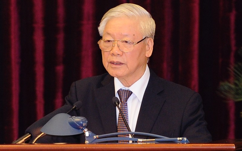 Tổng Bí thư, Chủ tịch nước Nguyễn Phú Trọng phát biểu bế mạc Hội nghị. Ảnh: ĐĂNG KHOA.