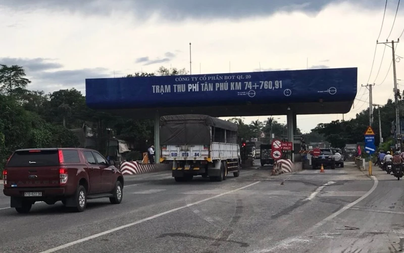 Tạm dừng thu thu phí tại trạm BOT Tân Phú trên quốc lộ 20.