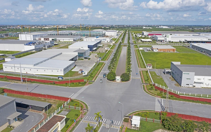 Khu công nghiệp Thăng Long II là khu công nghiệp kiểu mẫu của tỉnh Hưng Yên trong thu hút đầu tư nước ngoài. Ảnh: CAO BẰNG