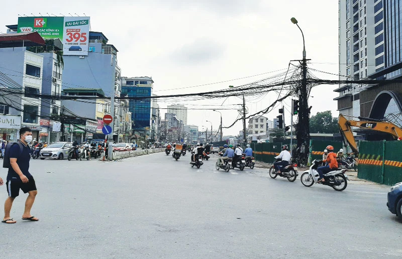 Đường Vành đai 2 đoạn phố Minh Khai quận Hai Bà Trưng đã hoàn tất giải phóng mặt bằng.