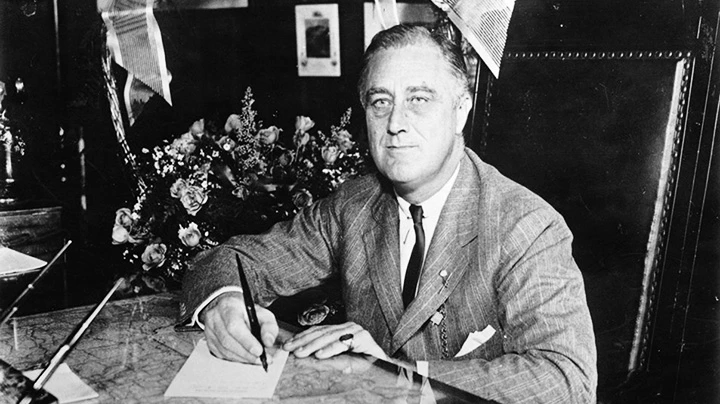 Ảnh chụp Tổng thống Mỹ Franklin D. Roosevelt năm 1932. Ảnh: GETTY IMAGES