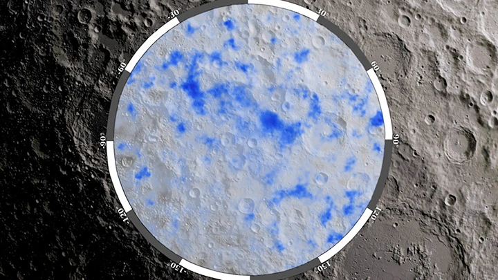 Các phân tử nước được phát hiện trên Mặt trăng. Ảnh: ABC.NET