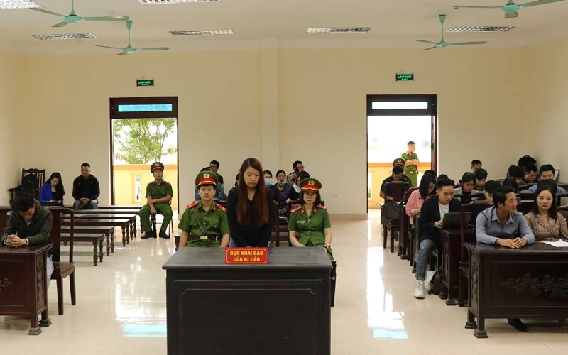 Bị cáo Nguyễn Thị Thu tại phiên tòa.