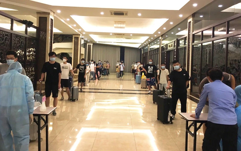 57 chuyên gia nước ngoài được cách ly tập trung tại Khách sạn Mường Thanh, Bắc Giang (Ảnh: Sở Y tế tỉnh Bắc Giang) 