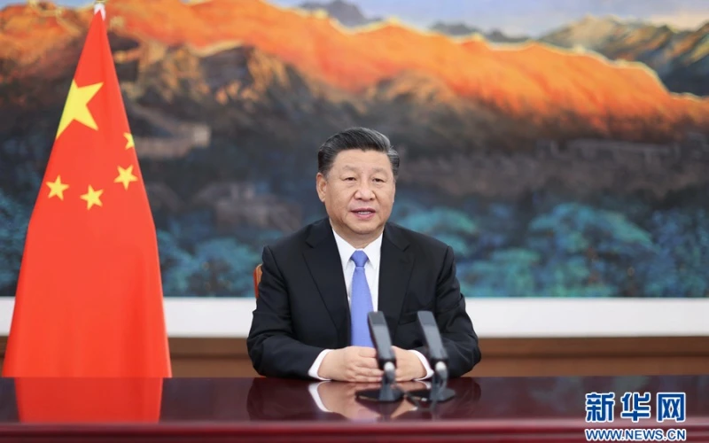 Tổng bí thư, Chủ tịch nước Trung Quốc phát biểu khai mạc. (Ảnh: Tân Hoa xã)