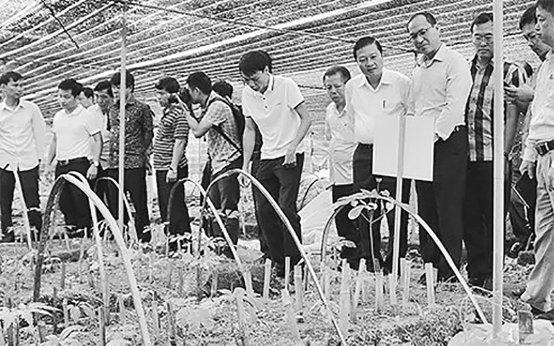 Tham quan trang trại bảo tồn nguồn quỹ gien quý của Tập đoàn TH tại xã Mường Lống, huyện Kỳ Sơn (Nghệ An).
