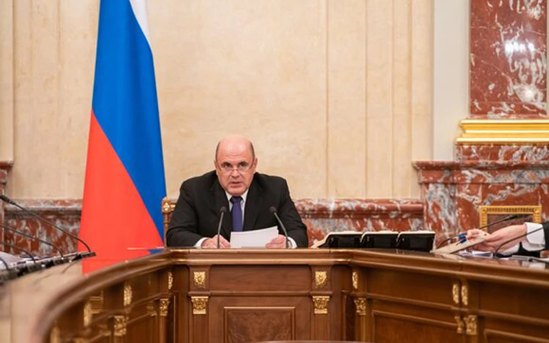 Thủ tướng Nga Mikhail Mishustin tại cuộc họp với các Phó Thủ tướng (Nguồn: Moscow 24)