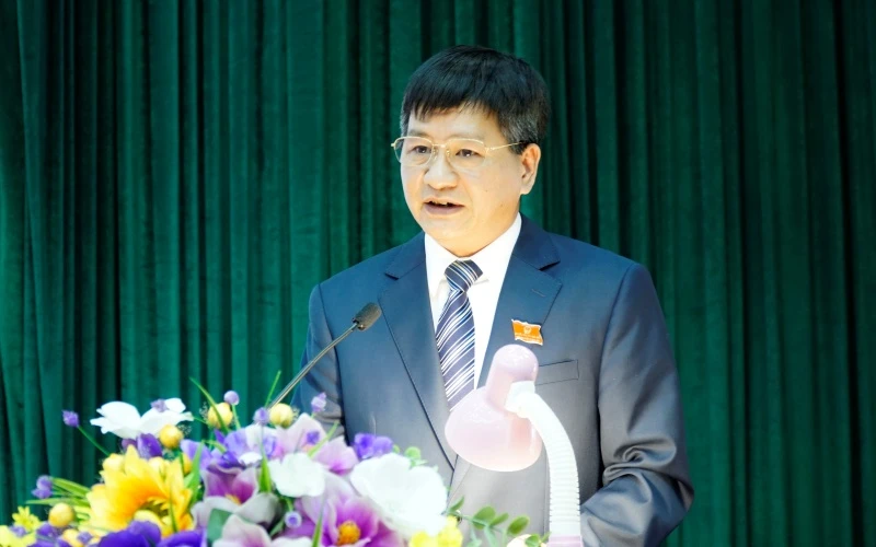 Đồng chí Lê Thành Đô, phát biểu tại kỳ họp.