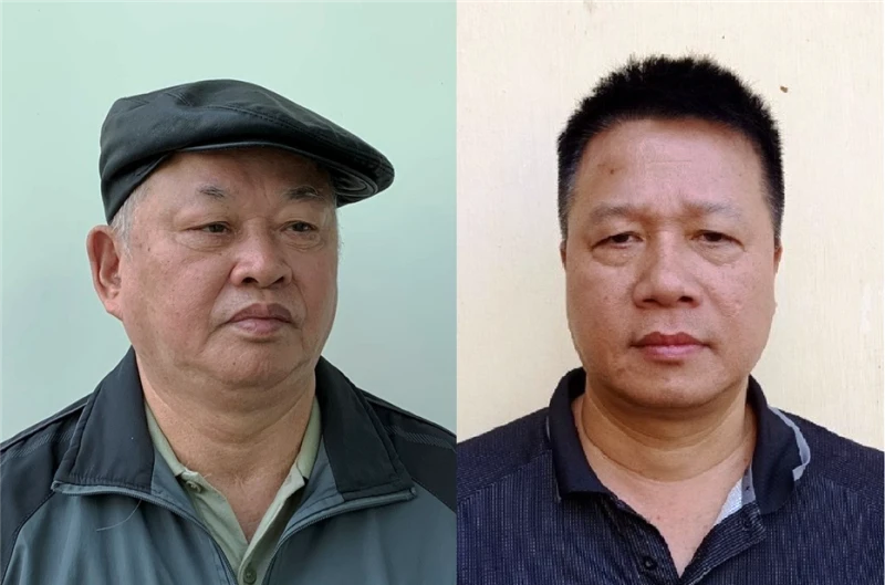 Hai bị can Đào Quốc Việt (trái) và Trần Quang Tiến.
