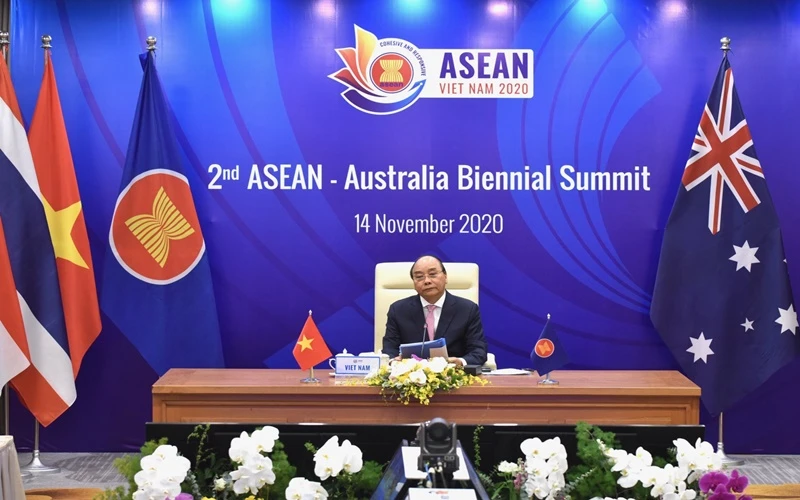 Thủ tướng Nguyễn Xuân Phúc đánh giá cao quan hệ đối tác chiến lược ASEAN - Australia. (Ảnh: TRẦN HẢI)