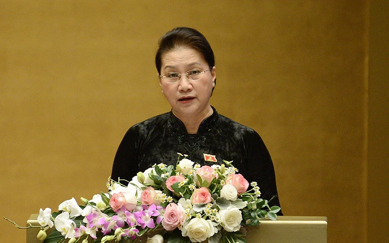 Đồng chí Nguyễn Thị Kim Ngân, Ủy viên Bộ Chính trị, Chủ tịch Quốc hội.