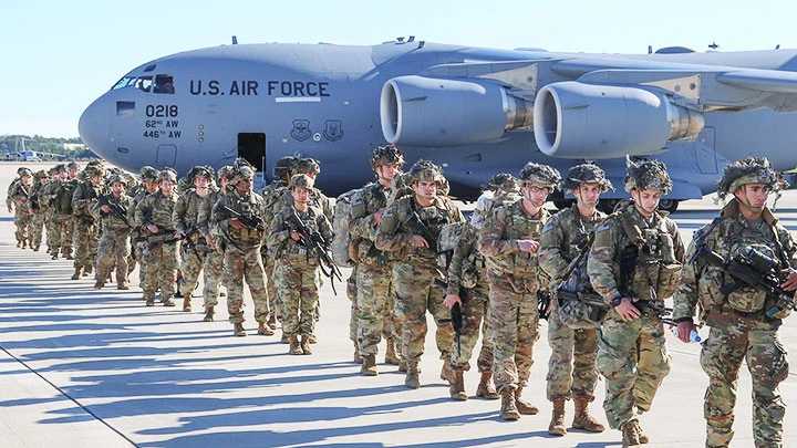 Binh sĩ Mỹ tại một căn cứ không quân ở Iraq. Ảnh: GETTY IMAGES