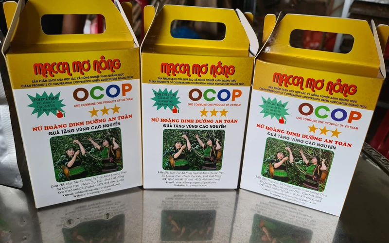 Sản phẩm Mắc-ca Mơ Nông của Hợp tác xã nông nghiệp xanh Quảng Trực, xã Quảng Trực, huyện Tuy Đức, tỉnh Đắk Nông đã được chứng nhận đạt tiêu chuẩn OCOP.
