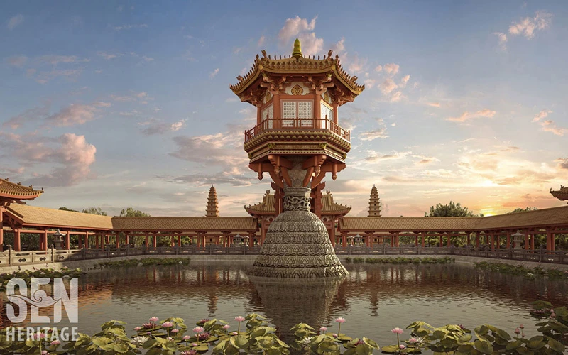 Hình ảnh phục dựng chùa Một Cột bằng công nghệ VR3D (Ảnh: SEN Heritage)