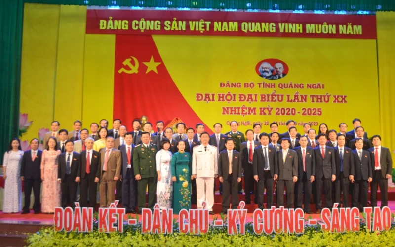Ban Chấp hành Đảng bộ tỉnh Quảng Ngãi khóa XX, nhiệm kỳ 2020 - 2025.