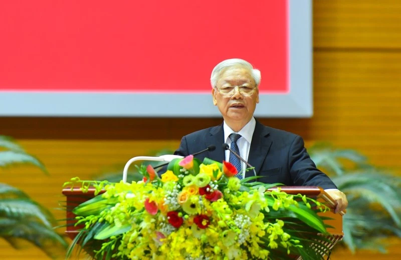 Tổng Bí thư, Chủ tịch nước Nguyễn Phú Trọng phát biểu chỉ đạo hội nghị.