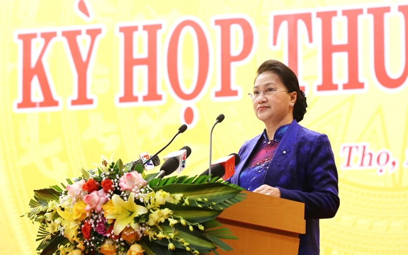 Chủ tịch Quốc hội Nguyễn Thị Kim Ngân phát biểu ý kiến tại kỳ họp HĐND tỉnh Phú Thọ.