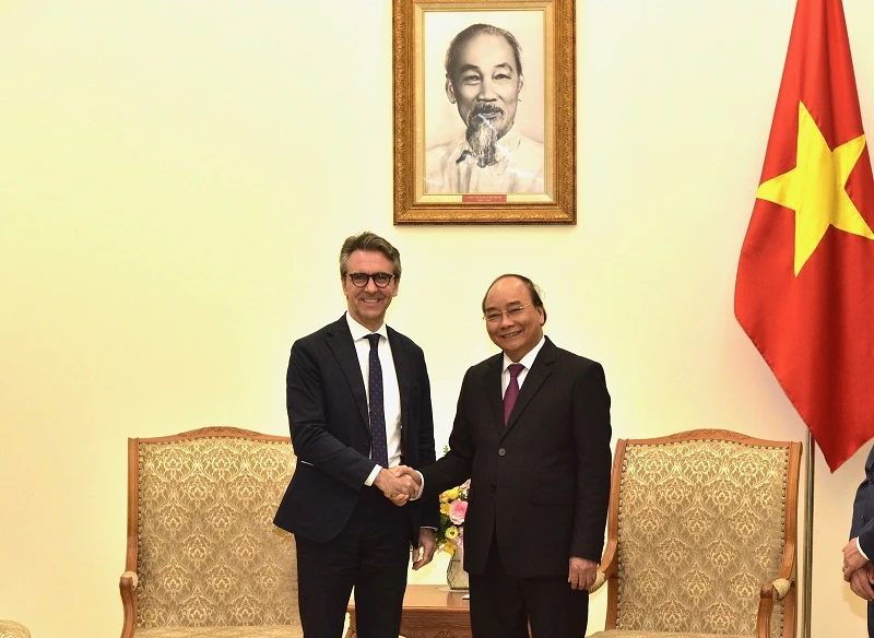 Thủ tướng Nguyễn Xuân Phúc tiếp Đại sứ, Trưởng Phái đoàn Liên hiệp châu Âu (EU) tại Việt Nam Giorgio Aliberti.