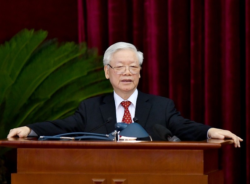 Tổng Bí thư, Chủ tịch nước Nguyễn Phú Trọng phát biểu khai mạc Hội nghị lần thứ 14 Ban Chấp hành Trung ương Đảng khóa XII. (Ảnh: ĐĂNG KHOA).