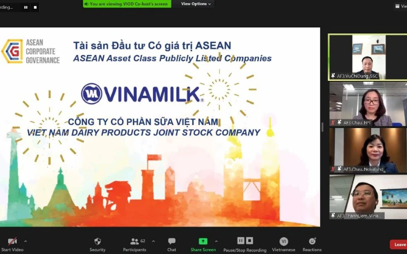Kết quả của Vinamilk được công bố trong diễn đàn Thường niên 2020 của VIOD được tổ chức theo hình thức trực tuyến.