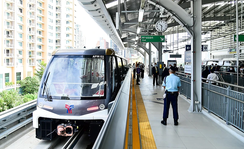 Tuyến Gold Line là tuyến đường sắt đô thị đầu tiên của Thái Lan sử dụng tàu không người lái. (Ảnh: thaigov.go.th)