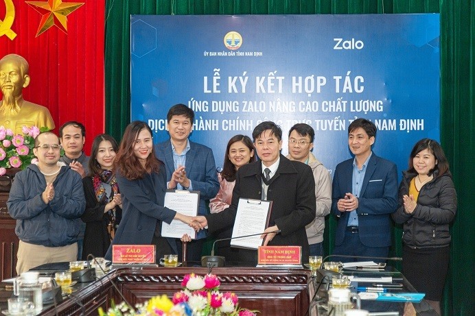 Lễ ký kết hợp tác giữa tỉnh Nam Định và Zalo.