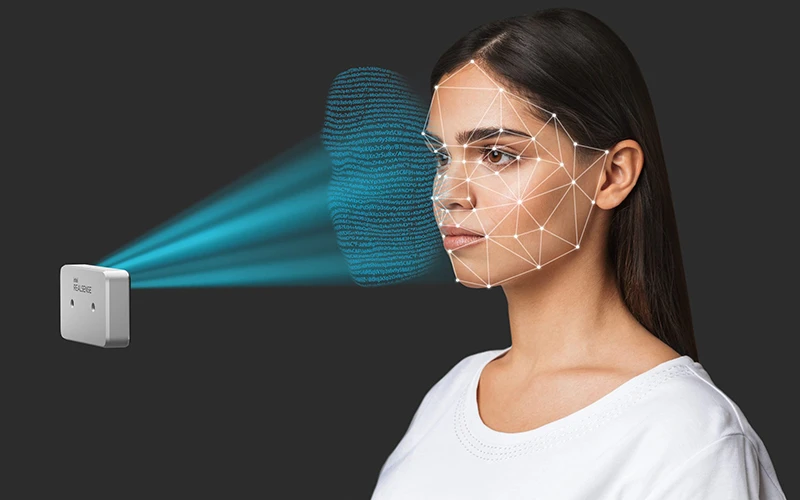 RealSense ID kết hợp phần cứng và phần mềm được xây dựng với một mạng lưới thần kinh chuyên dụng nhằm cung cấp một nền tảng xác thực khuôn mặt an toàn. (Ảnh: Intel)