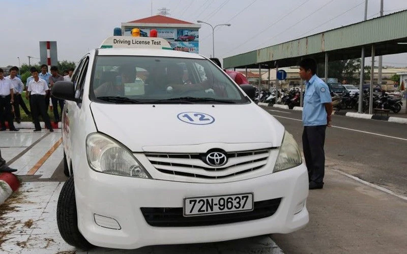 Giờ thực hành tại Trung tâm Đào tạo và sát hạch lái xe tỉnh Bà Rịa - Vũng Tàu.