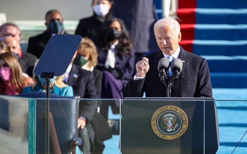 Ông Biden phát biểu tại lễ nhậm chức. (Ảnh: CNN)