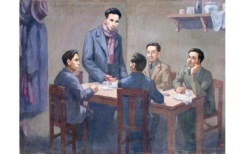 Hội nghị thống nhất thành lập Đảng - tranh của họa sĩ Phi Hoanh.