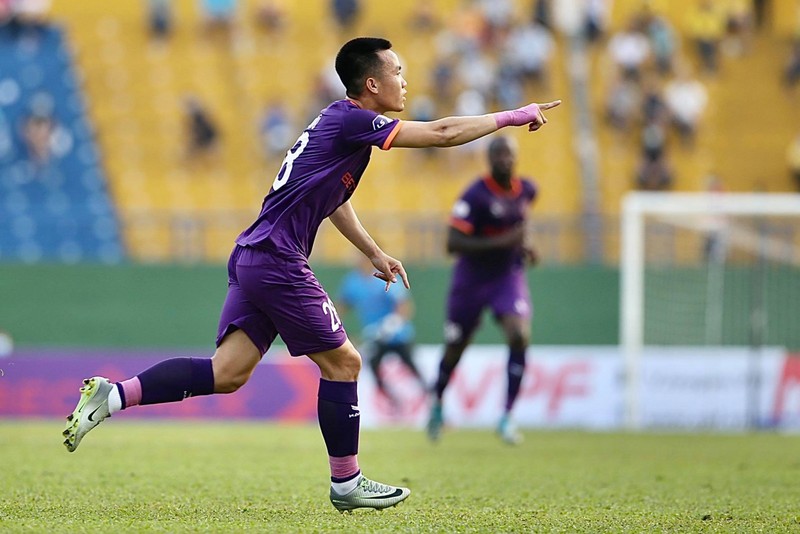 Tô Văn Vũ ghi bàn thắng giúp Bình Dương đánh bại Thanh Hóa 1-0 ở vòng đầu V-League 2021. (Ảnh: Becamex Bình Dương)