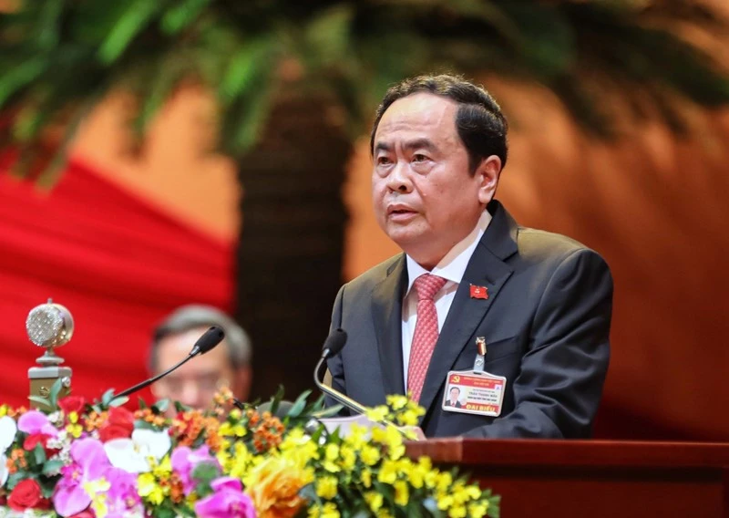 Chủ tịch Ủy ban T.Ư MTTQ Việt Nam Trần Thanh Mẫn trình bày tham luận. (Ảnh: DUY LINH)