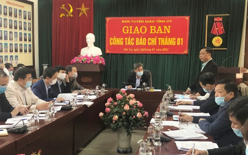 Hội nghị giao ban báo chí và triển khai các biện pháp phòng, chống dịch Covid-19 tại tỉnh Sơn La.