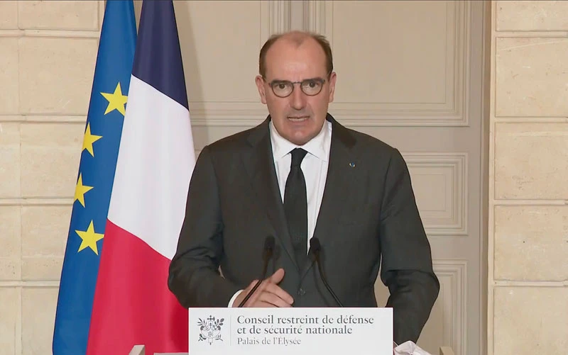 Thủ tướng Pháp Jean Castex thông báo quyết định tăng cường kiểm soát biên giới nhằm ngăn chặn sự lây lan của các biến thể virus SARS-CoV-2.