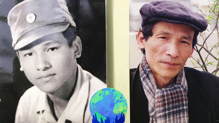 Anh lính trẻ Nguyễn Văn Thọ (năm 1965) và nhà văn Nguyễn Văn Thọ (năm 2000).