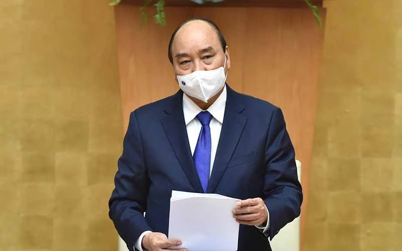 Thủ tướng Nguyễn Xuân Phúc chủ trì cuộc họp Thường trực Chính phủ với Ban Chỉ đạo quốc gia phòng, chống dịch Covid-19.