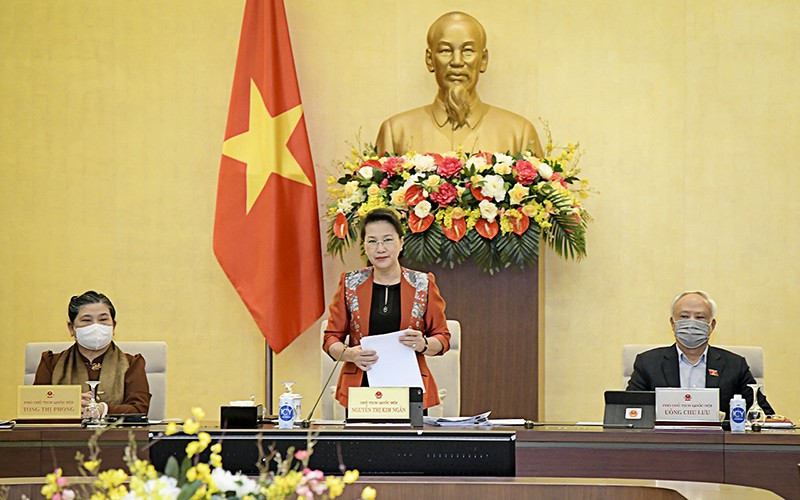Chủ tịch Quốc hội Nguyễn Thị Kim Ngân phát biểu khai mạc phiên họp. Ảnh: Quốc hội.