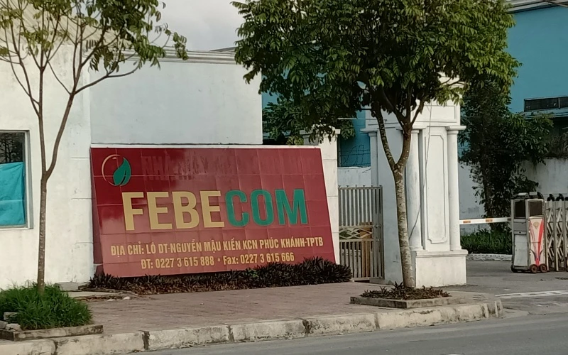 Công ty CP Febecom đã tạm ngừng hoạt động, nhưng không chấp hành nộp tiền phạt theo quyết định của tỉnh Thái Bình.