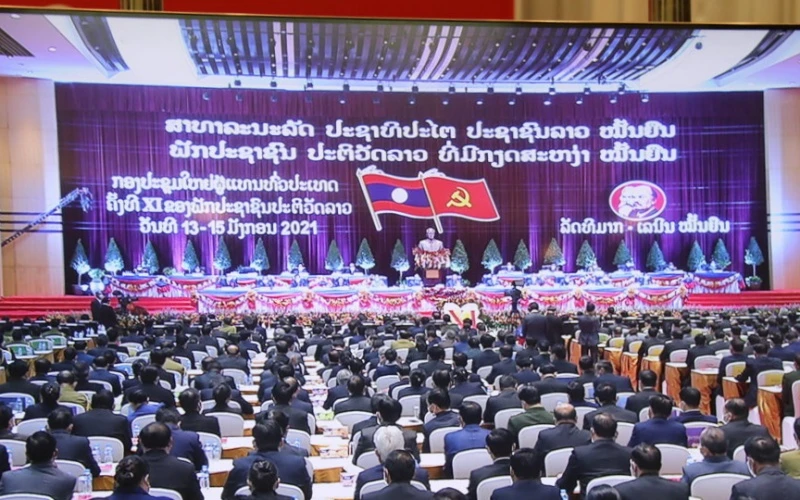 Đại hội đại biểu toàn quốc lần thứ XI của Đảng NDCM Lào họp từ ngày 13 - 15-1-2021. (Ảnh: Xuân Sơn)