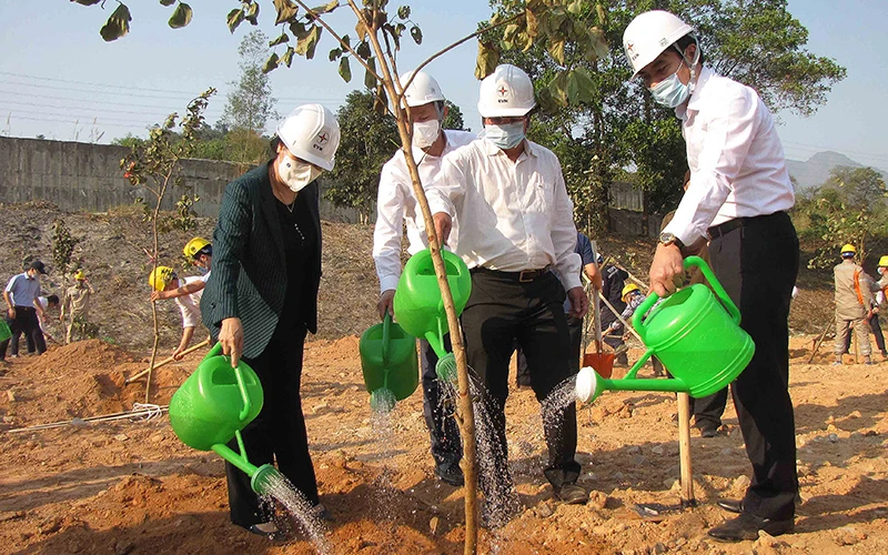 Lãnh đạo tỉnh Lai Châu và Tập đoàn Điện lực Việt Nam tham gia Tết trồng cây.