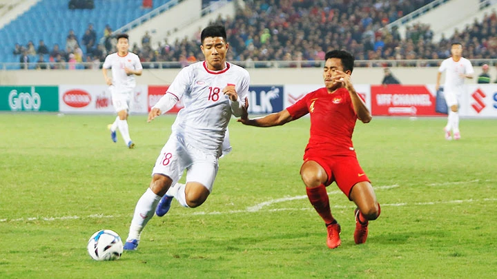 Đội tuyển Việt Nam có thành tích tốt khi đối đầu đội tuyển Indonesia. Ảnh: LÊ MINH
