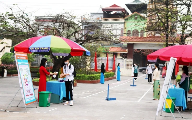 Các trường học trên địa bàn thị xã Đông Triều bảo đảm các điều kiện phòng, chống dịch đón các em trở lại trường.