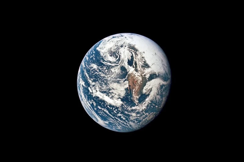 Bức ảnh Trái đất do tàu vũ trụ Apollo 10 chụp ngày 18-5-1969 trong chuyến hành trình xuyên mặt trăng. Ảnh: NASA.