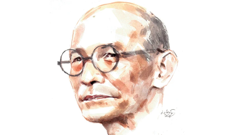 Ký họa chân dung nhà văn Nguyễn Văn Thọ của họa sĩ Đỗ Hoàng Tường