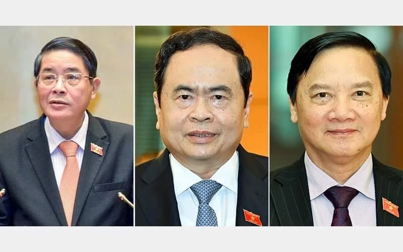 Các đồng chí Phó Chủ tịch Quốc hội (từ trái qua phải ảnh): Nguyễn Đức Hải, Trần Thanh Mẫn, Nguyễn Khắc Định 