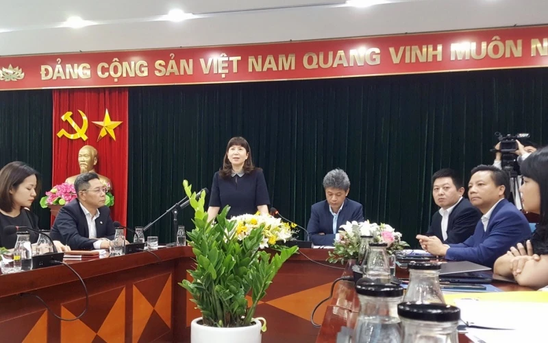 Quang cảnh buổi họp báo về Lễ hội du lịch và văn hoá ẩm thực Hà Nội 2021.