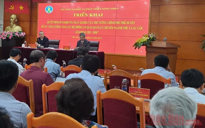 Hội nghị triển khai Quyết định số 414/QĐ-TTg ngày 15-4, tại Hà Nội.
