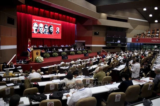 Toàn cảnh lễ khai mạc Đại hội Đảng Cộng sản Cu-ba (PCC) lần thứ VIII ở La Habana, ngày 16-4. Ảnh: TTXVN